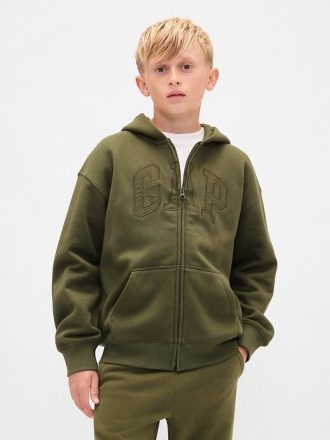 Dziecięca bluza z kapturem VintageSoft z logo na zamek
