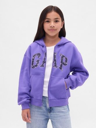 Dziecięca bluza z kapturem VintageSoft z logo na zamek