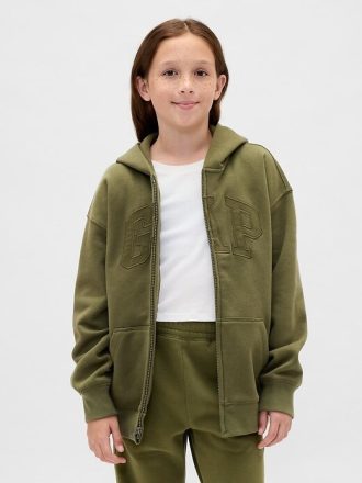 Dziecięca bluza z kapturem VintageSoft z logo na zamek