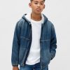 Dziecięca bluza z kapturem z denimu z podszewką Sherpa