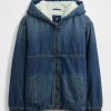 Dziecięca bluza z kapturem z denimu z podszewką Sherpa