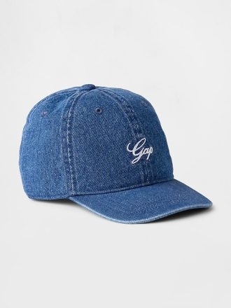 Dziecięca dżinsowa czapka baseballowa z logo Gap