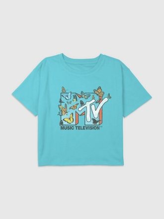 Dziecięca koszulka MTV Butterflies Graphic Boxy Crop