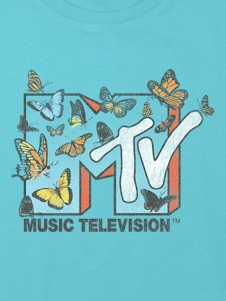 Dziecięca koszulka MTV Butterflies Graphic Boxy Crop