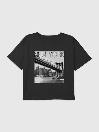 Dziecięca koszulka New York Bridge Graphic Boxy Crop