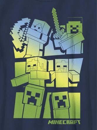 Dziecięca koszulka z grafiką Minecraft Steve i Alex kontra Moby