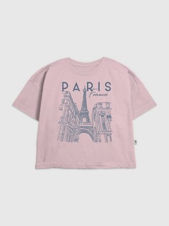 Dziecięca koszulka z grafiką Paris Line Art
