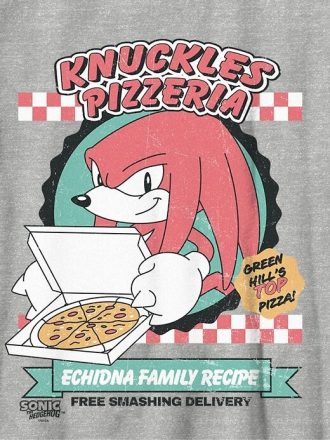 Dziecięca koszulka z grafiką Sonic The Hedgehog Knuckles Pizza