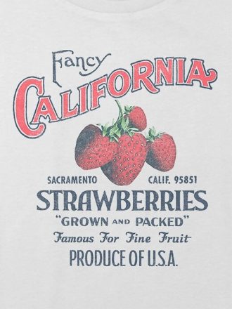 Dziecięca koszulka z nadrukiem California Strawberries w kształcie kwadratu