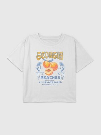 Dziecięca koszulka z nadrukiem Georgia Peaches w kształcie pudełka