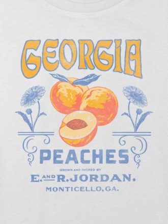 Dziecięca koszulka z nadrukiem Georgia Peaches w kształcie pudełka