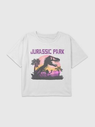 Dziecięca koszulka z nadrukiem „Jurassic Park” w kształcie pudełka