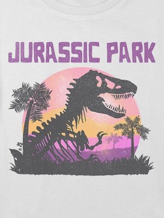 Dziecięca koszulka z nadrukiem „Jurassic Park” w kształcie pudełka