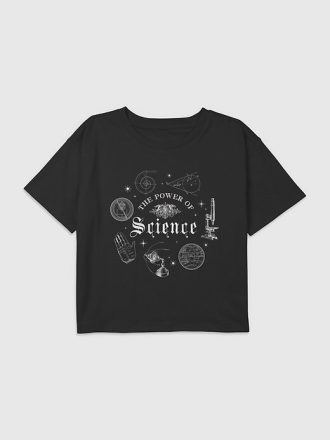 Dziecięca koszulka z nadrukiem Power of Science w kształcie pudełka