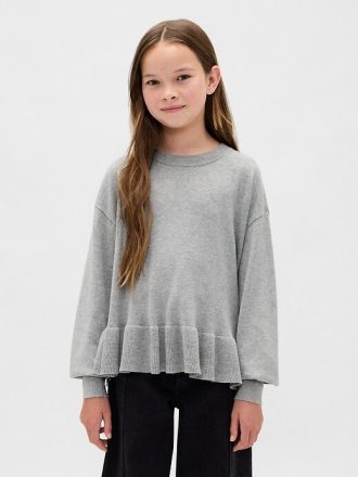 Dziecięcy luźny sweter z baskinką