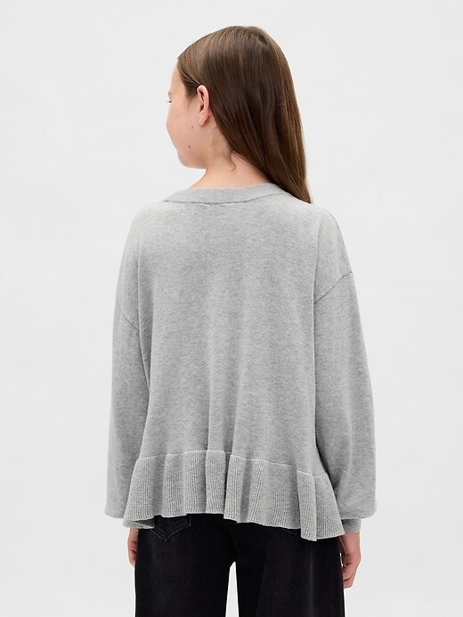Dziecięcy luźny sweter z baskinką Dziecięcy luźny sweter z baskinką