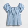 Dziecięcy top typu babydoll z jeansu