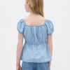 Dziecięcy top typu babydoll z jeansu