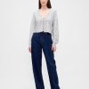 Fuzzy Pointelle Scalloped Crop Cardigan Fuzzy Pointelle Scalloped Crop Cardigan