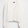 Fuzzy Pointelle Scalloped Crop Cardigan Fuzzy Pointelle Scalloped Crop Cardigan