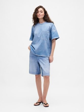 Gap × BÉIS Baggy szorty dżinsowe dla dorosłych z dzianiny