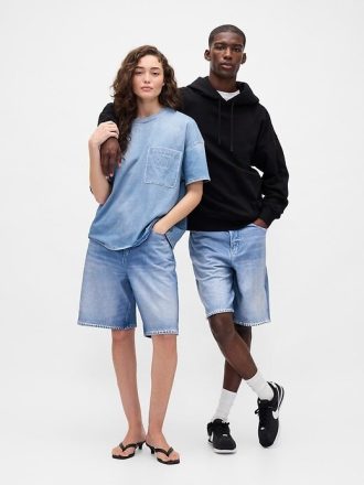 Gap × BÉIS Baggy szorty dżinsowe dla dorosłych z dzianiny