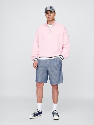 Gap × Malbon 9,5-calowe plisowane luźne szorty