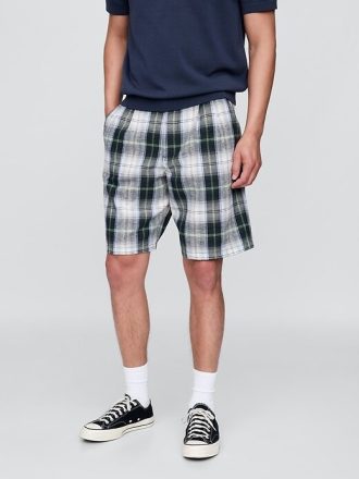 Gap × Malbon 9,5-calowe plisowane luźne szorty