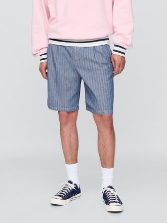 Gap × Malbon 9,5-calowe plisowane luźne szorty