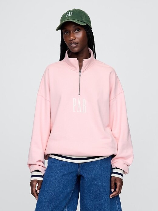 Gap × Malbon Heavyweight Logo Pullover z zamkiem błyskawicznym na ćwierć Gap × Malbon Heavyweight Logo Pullover z zamkiem błyskawicznym na ćwierć