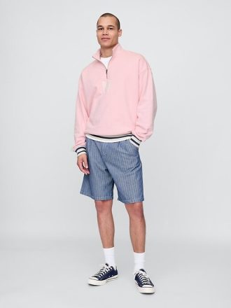 Gap × Malbon Heavyweight Logo Pullover z zamkiem błyskawicznym na ćwierć