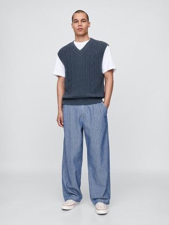 Gap × Malbon Sweter-kamizelka z dzianiny kablowej