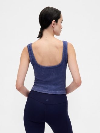 GapFit Bezszwowy, prążkowany top z krótkim rękawem