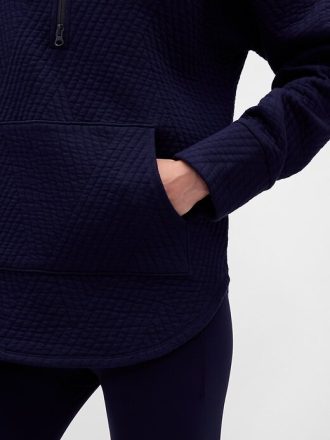 GapFit Pikowany Żakardowy Sweter z Półzamkiem