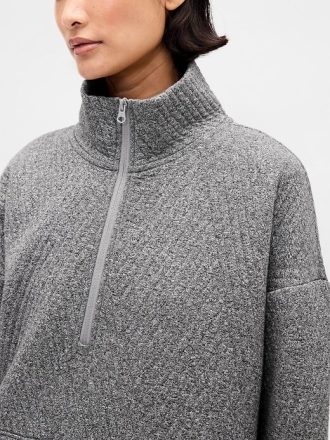 GapFit Pikowany Żakardowy Sweter z Półzamkiem