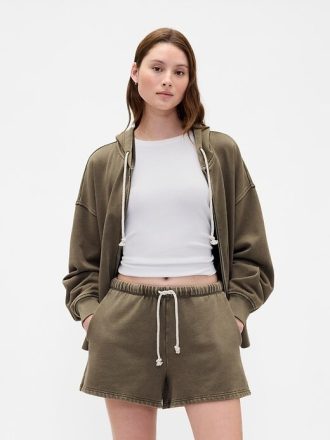 Gruba bluza z kapturem i zamkiem błyskawicznym z materiału French Terry w dużym rozmiarze