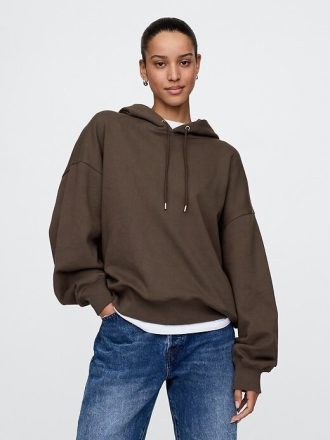 Gruba bluza z kapturem z materiału frotté, oversize