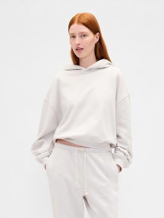 Gruba bluza z kapturem z materiału frotté, oversize