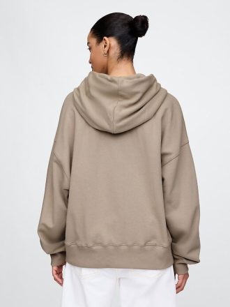 Gruba bluza z kapturem z materiału frotté, oversize