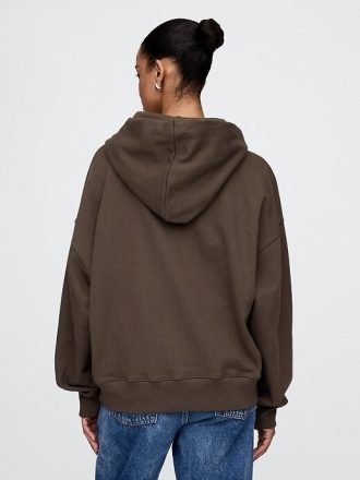 Gruba bluza z kapturem z materiału frotté, oversize