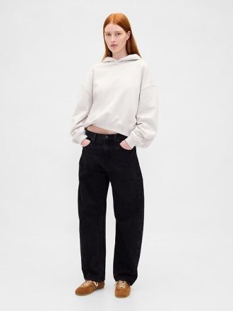 Gruba bluza z kapturem z materiału frotté, oversize
