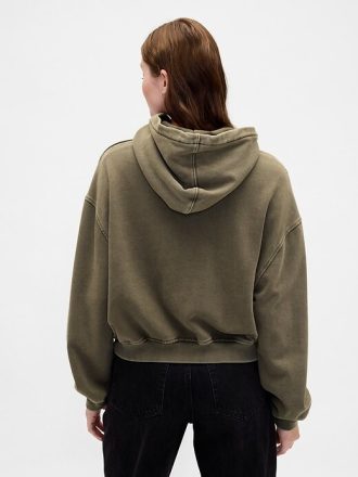 Gruba bluza z kapturem z materiału frotté, oversize