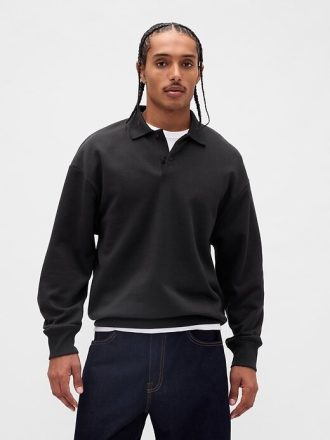 Gruba, oversize’owa bluza polo