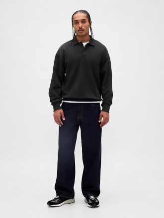 Gruba, oversize’owa bluza polo