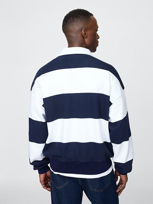 Gruby sweter z logo w paski Gruby sweter z logo w paski