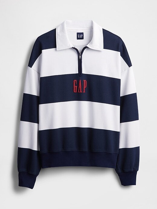 Gruby sweter z logo w paski Gruby sweter z logo w paski