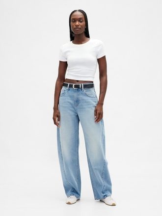 Jeansy Baggy Barrel z wysokim stanem