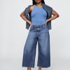 Jeansy Baggy Crop UltraSoft ze średnim stanem