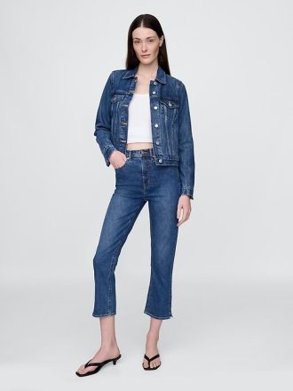 Jeansy Capri z wysokim stanem