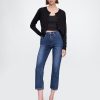 Jeansy Capri z wysokim stanem